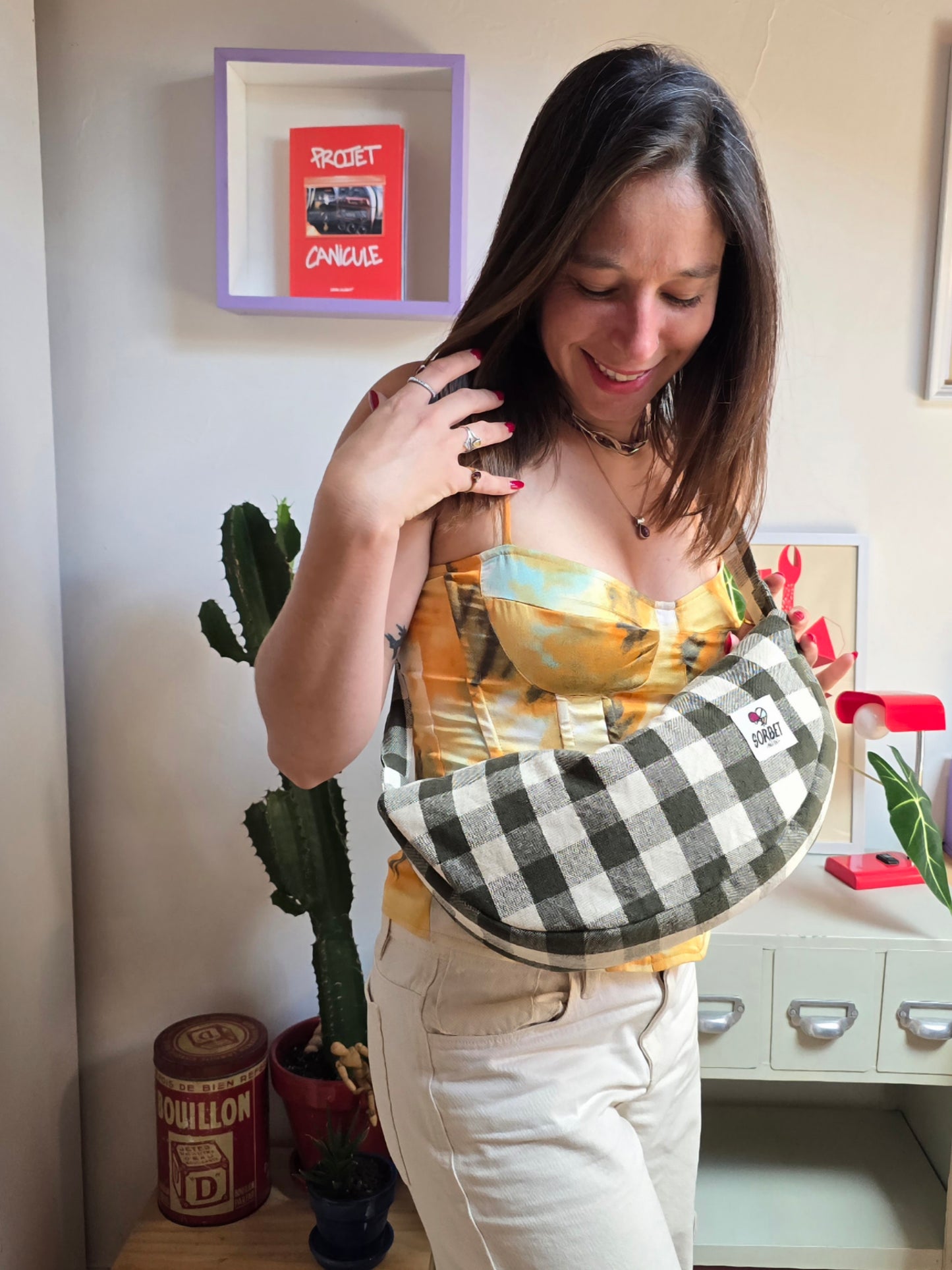 Sac à main Pedro vichy vert