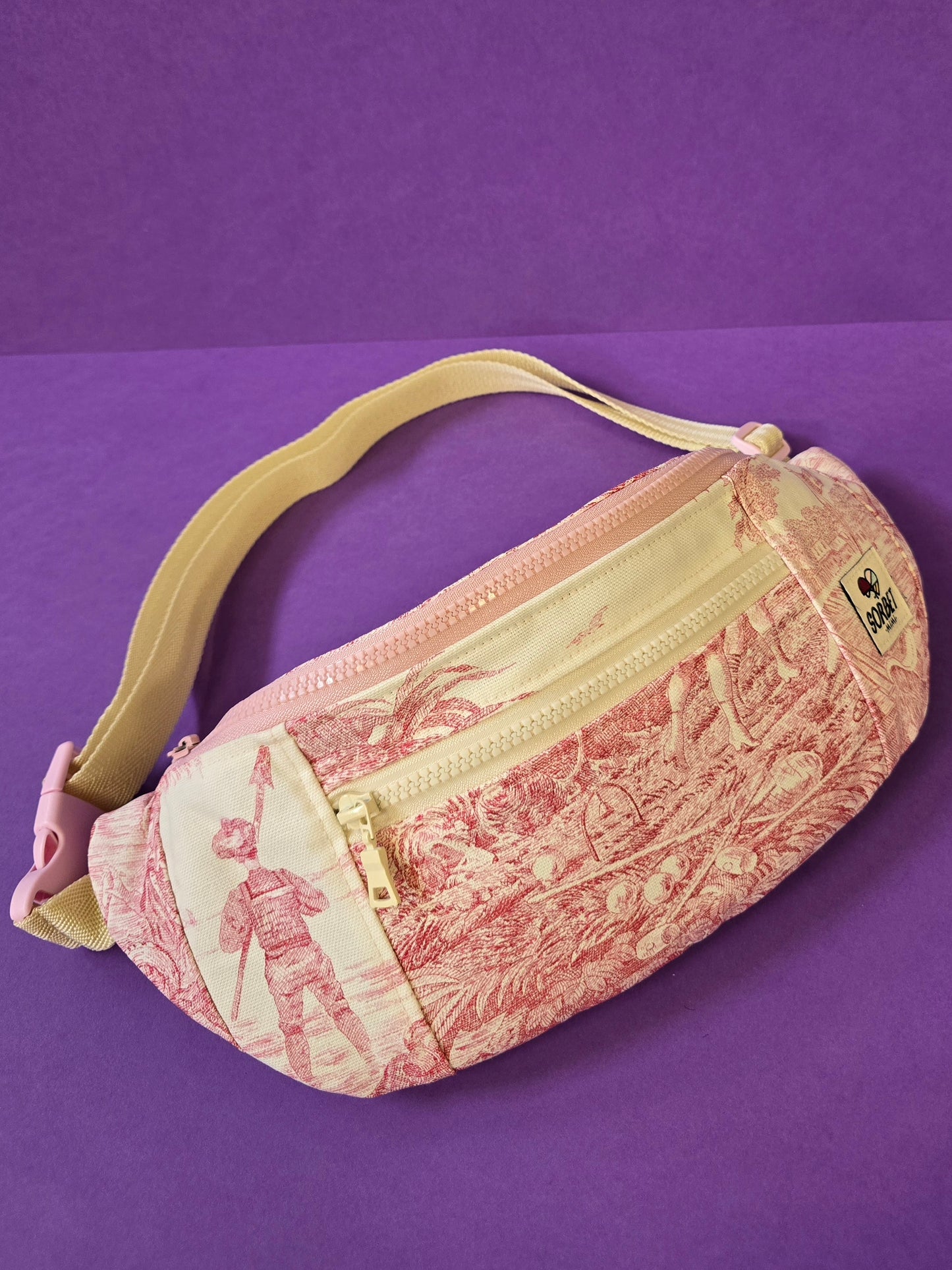 Grand sac banane toile de Jouy