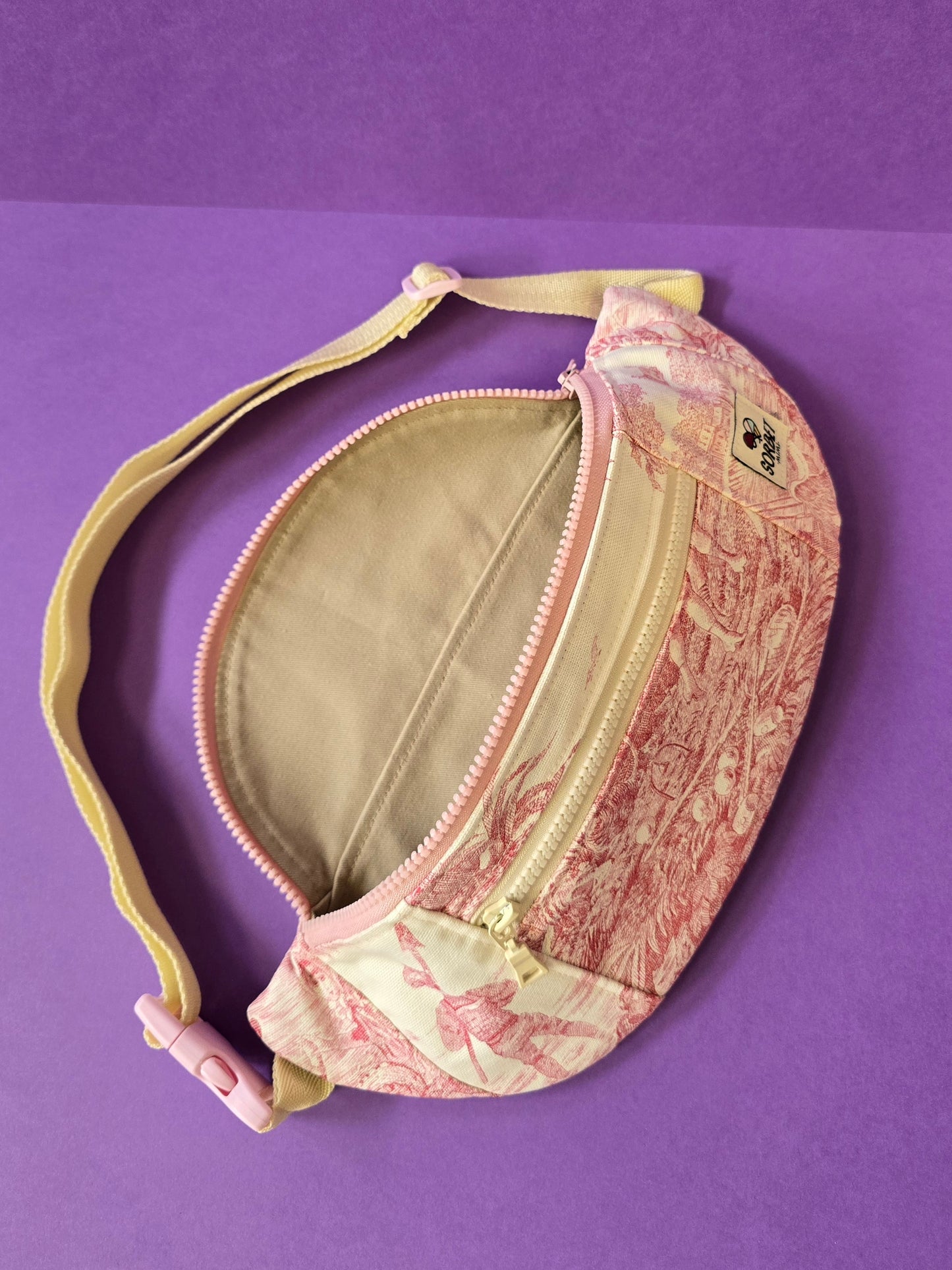 Grand sac banane toile de Jouy