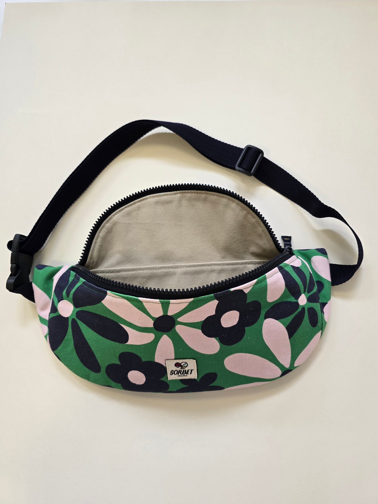 Grand sac banane fleurs