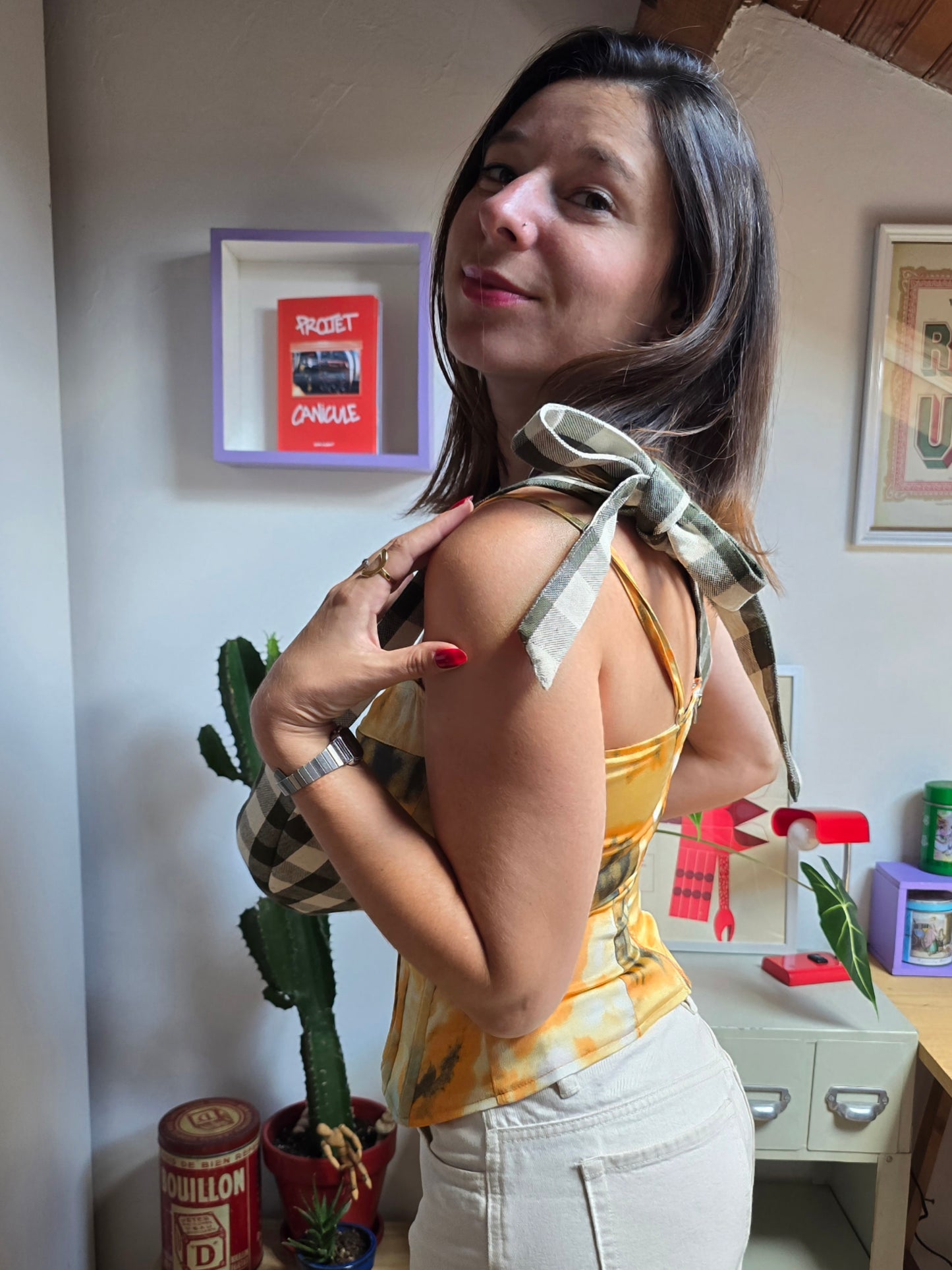 Sac à main Pedro vichy vert