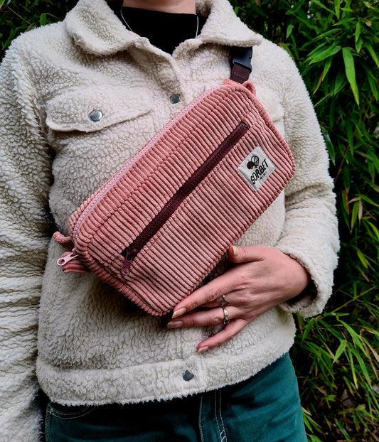 Sac Judy velours rose