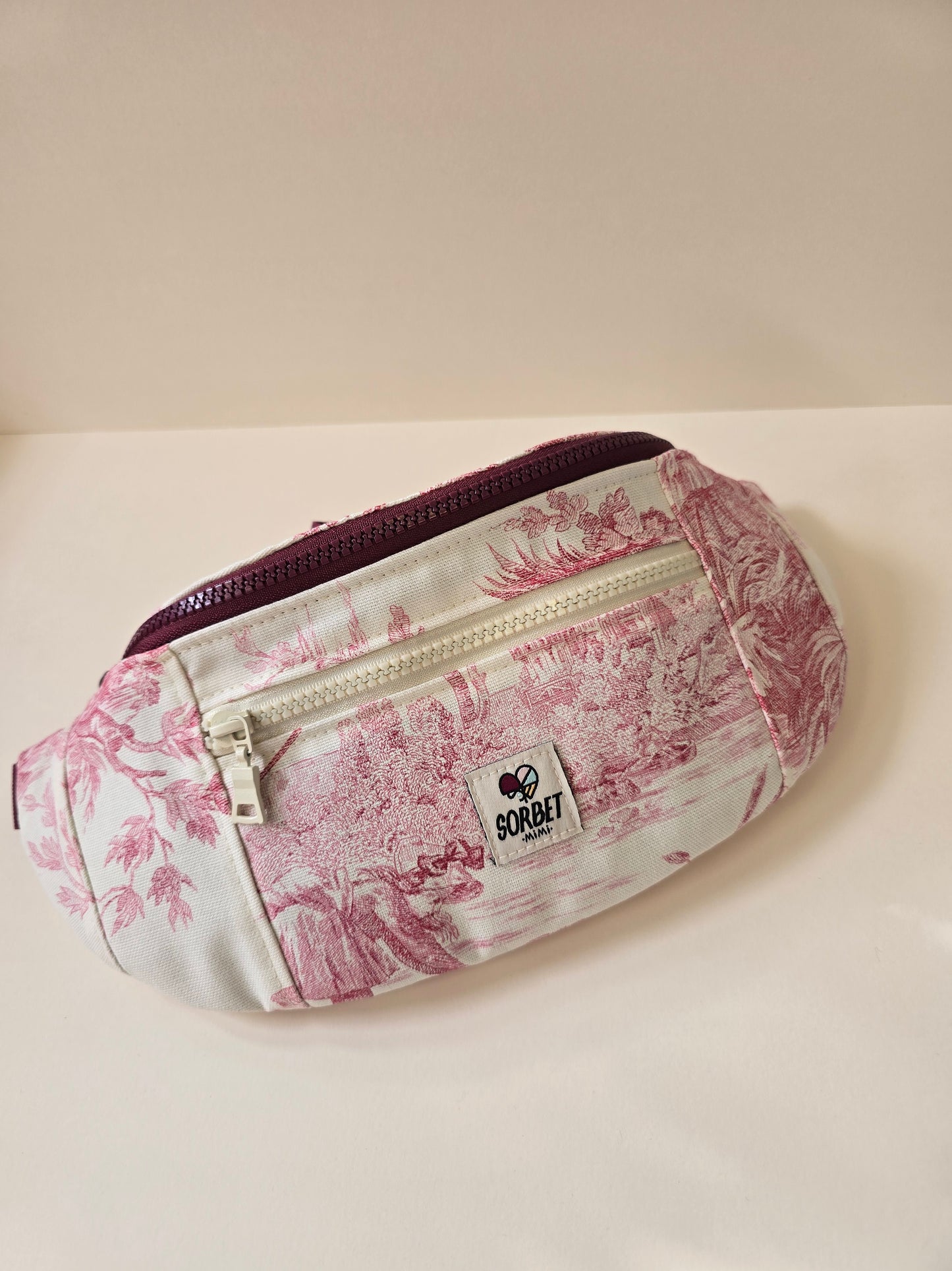 Grand sac banane toile de Jouy