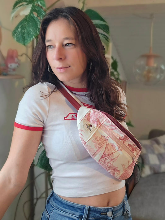 Grand sac banane toile de Jouy