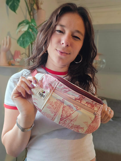 Grand sac banane toile de Jouy