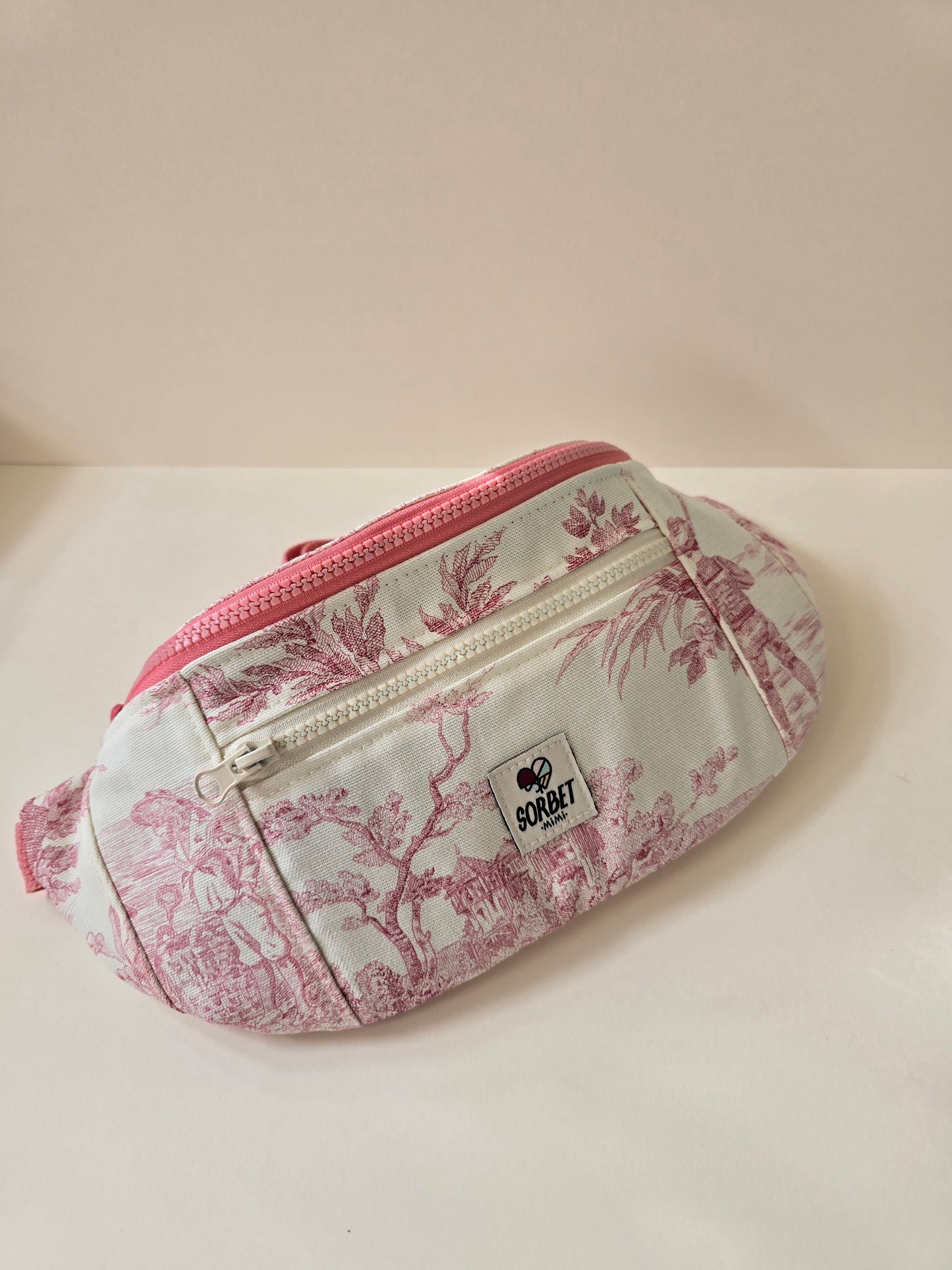 Grand sac banane toile de Jouy