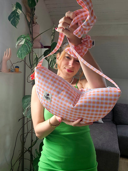 Sac a main Perdo vichy rose et orange